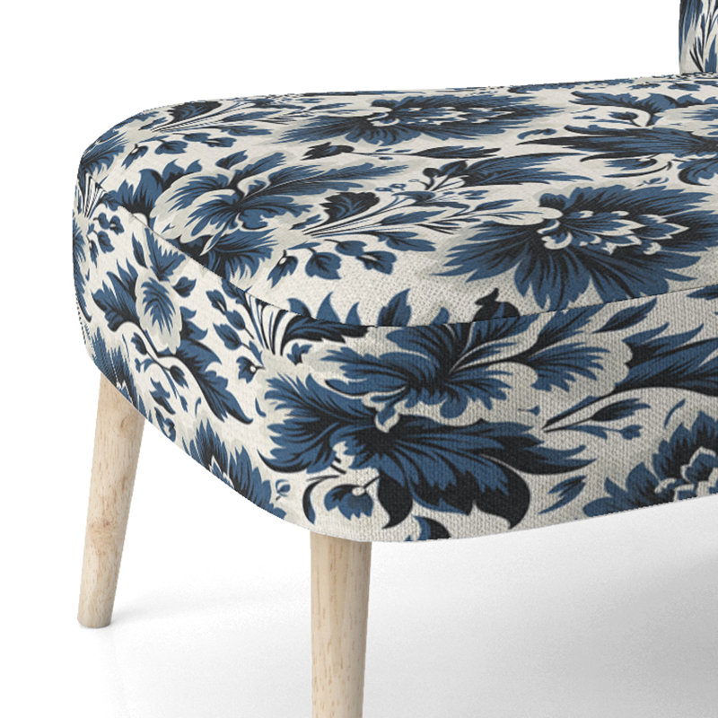 Damas Euphony I - Chaise d'appoint rembourrée bohémienne et éclectique