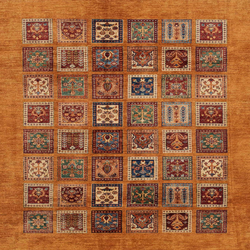 Tapis abstrait moderne 3996, Carré 6 pi