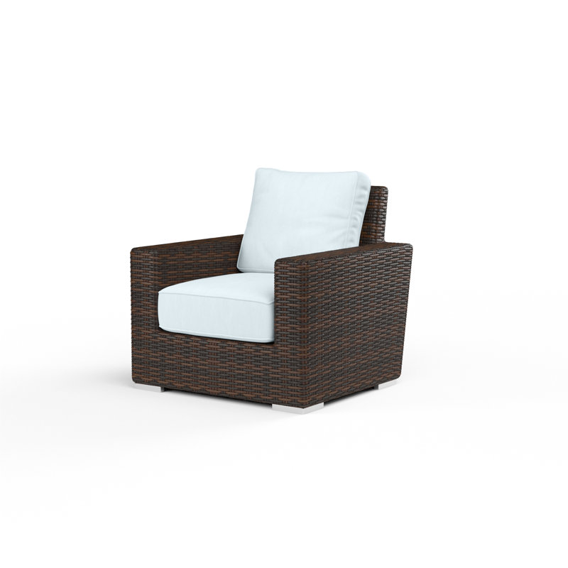 Parris Patio Chair with Sunbrella® Cushion, Brown, Canvas Skyline Sunbrella®