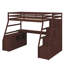 Lit mezzanine simple avec 7 tiroirs, 2 tablettes et un bureau intégré