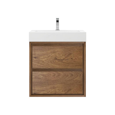 Base de meuble-lavabo mural 24 po Moreno avec plateau en acrylique renforcé Moreno
