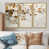 Toile avec cadre flottant or