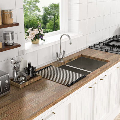 Undermount Double Bowl Kitchen Sink (50/50) In 16 Gauge Stainless Steel With Deep Basin