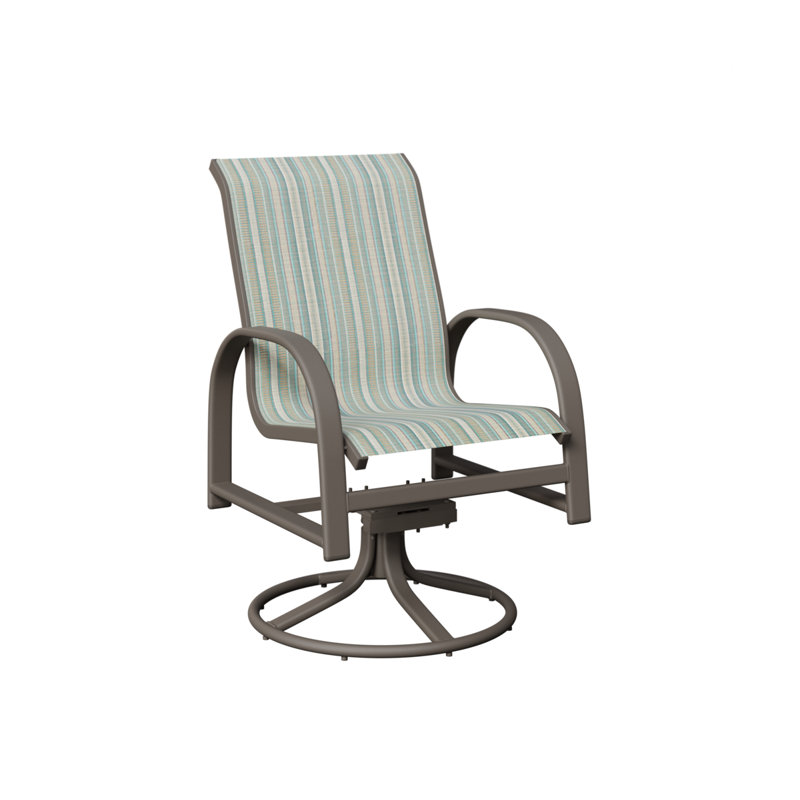 Chaise berçante pivotante en aluminium graphite Berlin Gardens avec tissu Windsor, Spa à rayures Windsor, Graphite