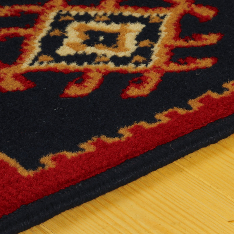 Padillo Geometric Area Rug, Rectangle 4' x 6', Black