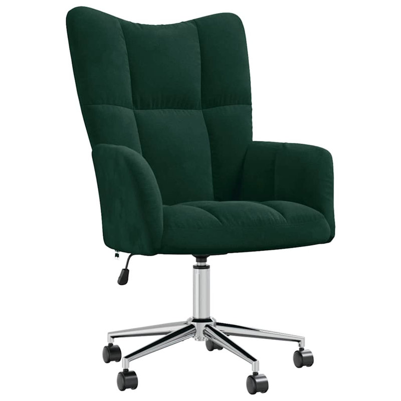 Fauteuil de détente en velours de polyester vert foncé