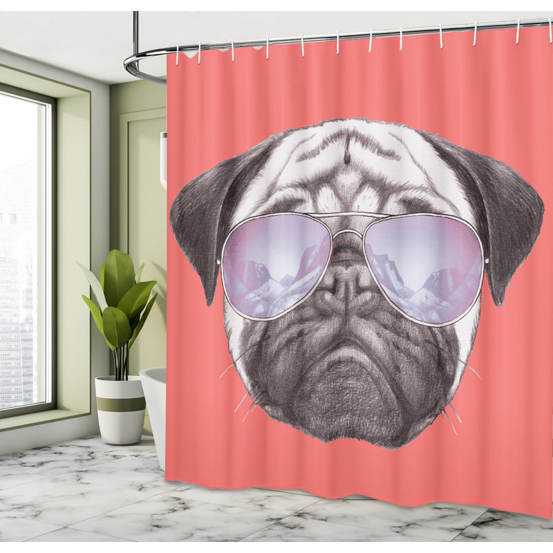 Ensemble de rideau de douche et crochets carlin, H 75 po x l 69 po, Corail foncé