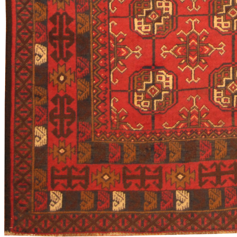 Tapis rouge en laine noué à la main Hartstein