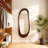 Asymmetrical Full-Length Wall Mirror with Wood Frame-1973234384