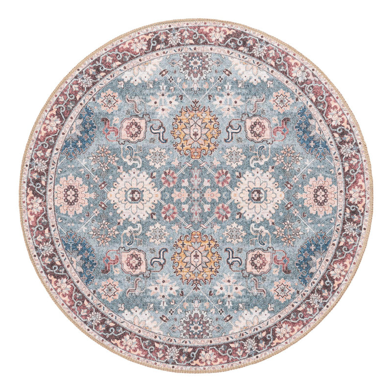 Lulabelle Performance Chenille Floral Indoor Rug, Round 3'6" x 3'6"