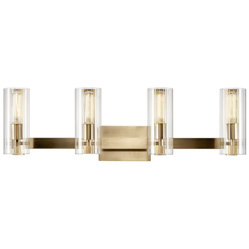 Éclairage pour salle de bain 4 lumières Timarah, Bronze champagne