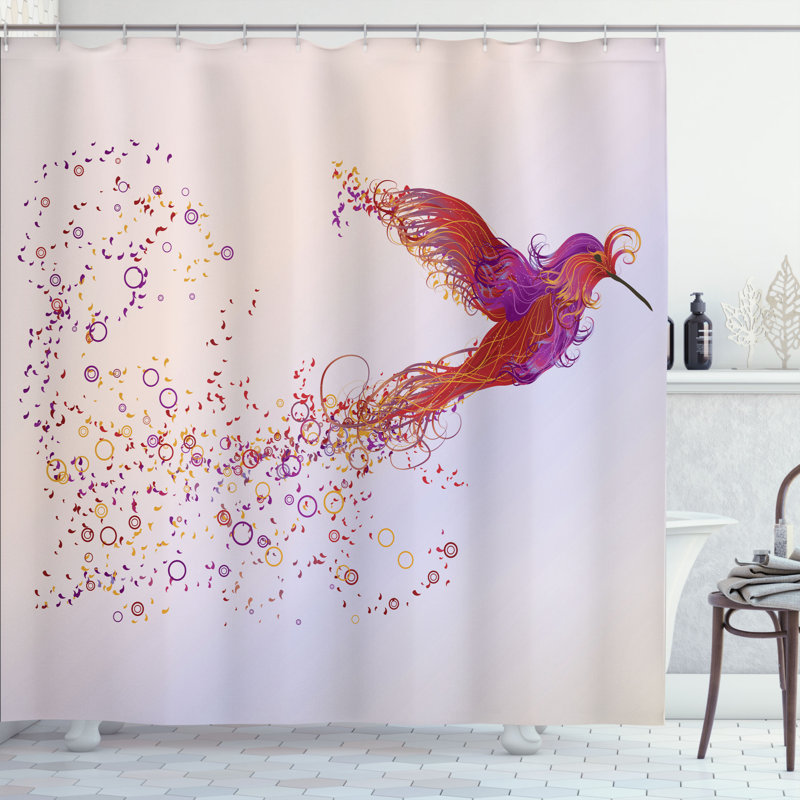 Bird Shower Curtain Set + Hooks, 75" H x 69" W