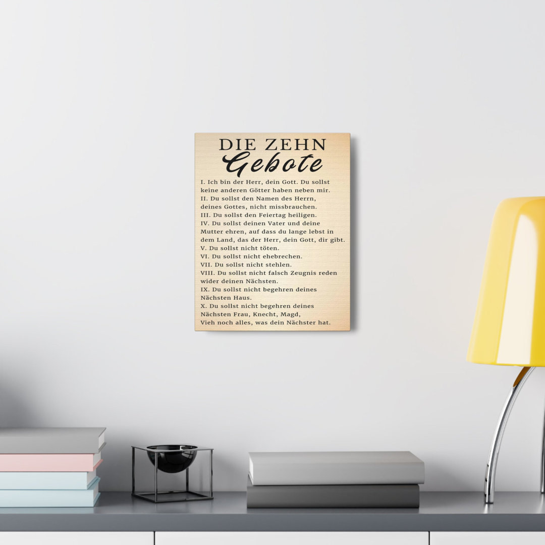 Die Zehn Gebote 10 Commandments - No Frame Rectangle Print on Canvas