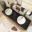 60" Wall Mounted Double Sinks Bathroom Vanity With Sintered Stone Top