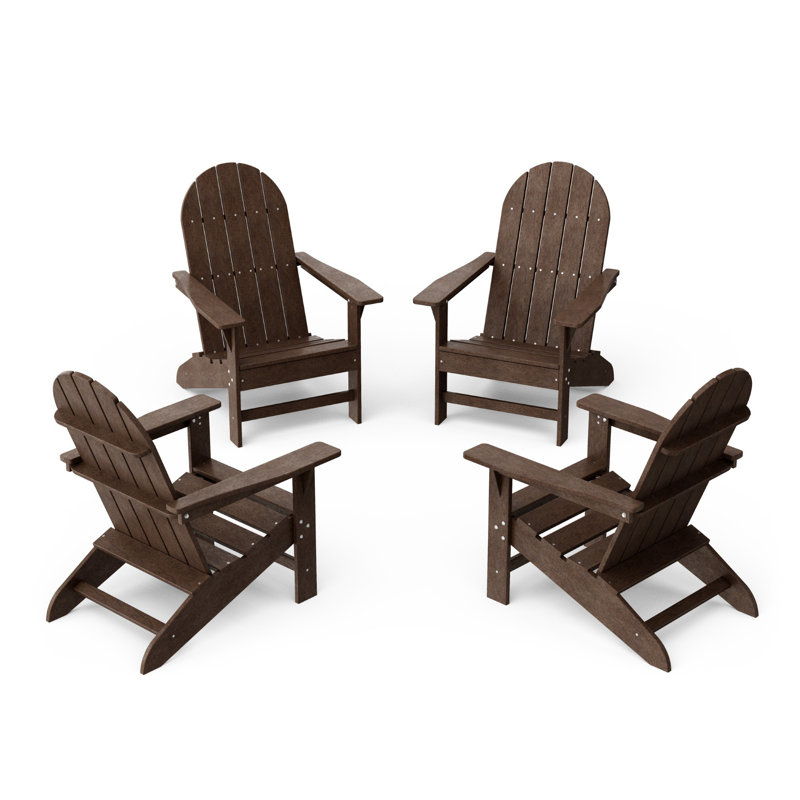 Freedom 4-Piece Traditional Adirondack Conversation Set, Tudor Brown