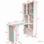 Bureau d'étude de coin blanc en L avec rangement multi-rangement blanc, table de travail 2-en-1