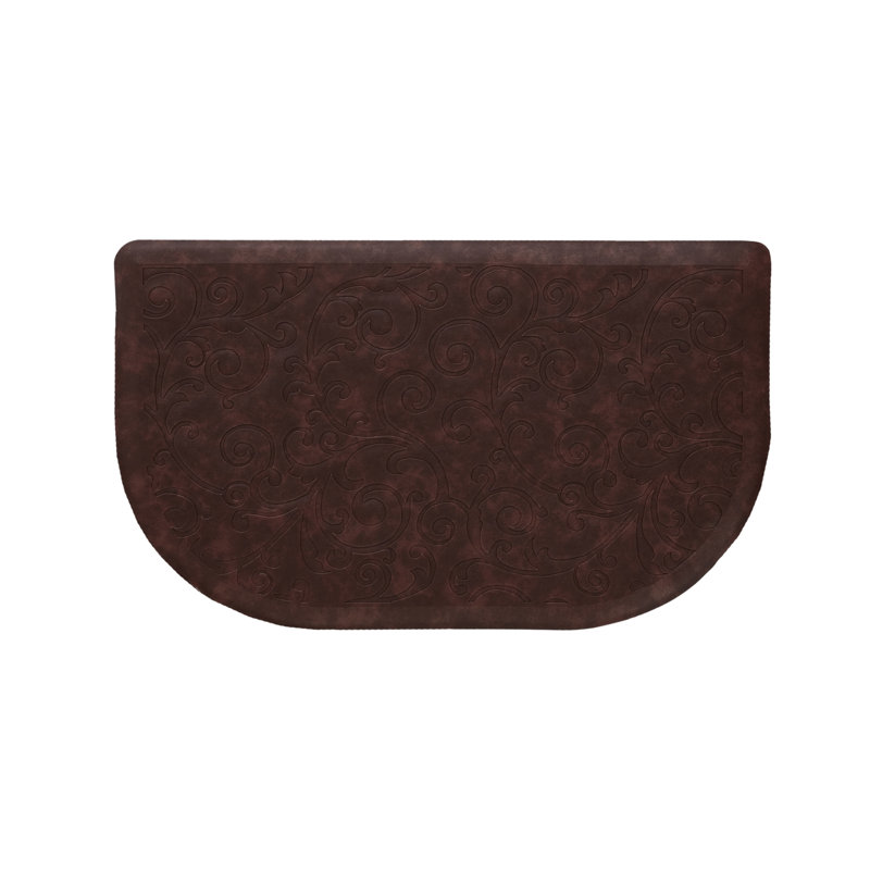 Embossed Soothing Comfort Anti-Fatigue Mat, Red, Semi-circle 1'5" x 2'8"