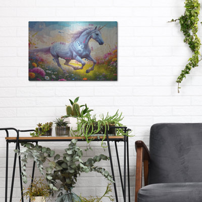 «Gallop Unicorn» par Dean Russo, art mural en métal, 16 po x 12 po