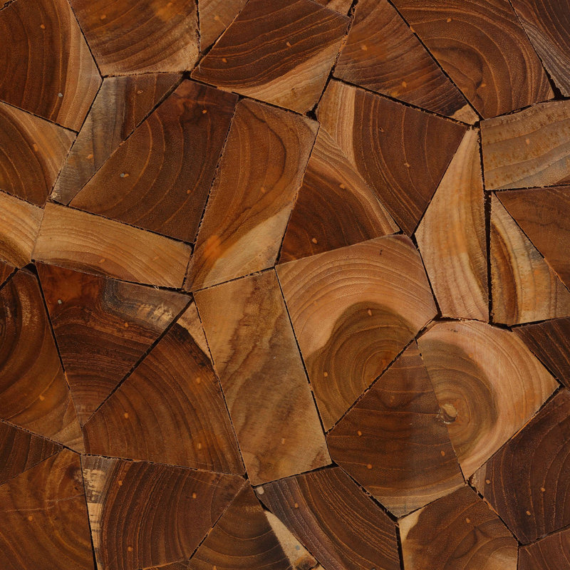 Table d'appoint carrée en bois de teck Llewellyn, Naturel
