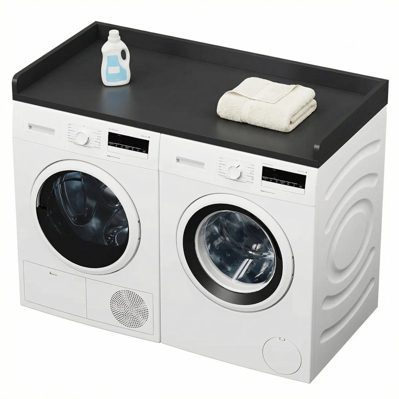 Washer Dryer Countertop, Laundry Countertop Over Washer and Dryer-Black, 3.2"H x 54"W x 27.5"D