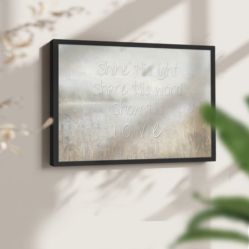 «Shine His Light», reproduction encadrée, H 22 po x l 28 po, Noir, noir, noir, noir