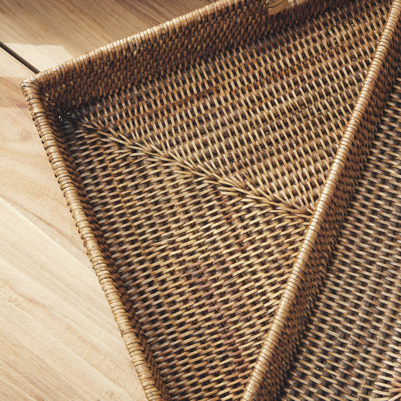 Burma Rattan 3 Piece Serving Tray Set, Brown