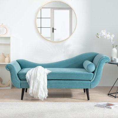 Chaise longue rembourrée avec accoudoirs à volutes Tellys