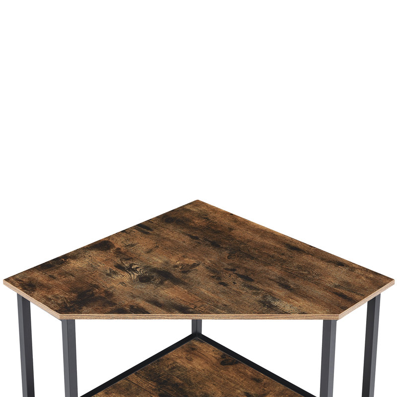 Jaycub Corner Desk Computer Desk with Storage Shelves Triangle Writing End Table for Small Space Bedroom