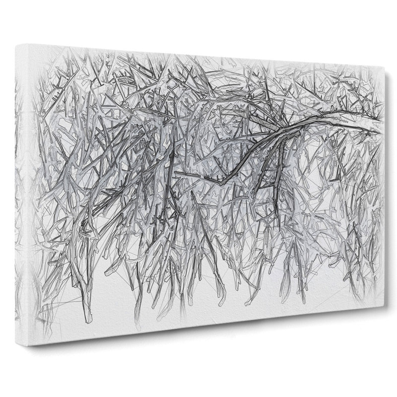 Tree In The Winter Vol.3 Sketch - Wrapped Canvas Print, 40cm H x 60cm W x 3cm D