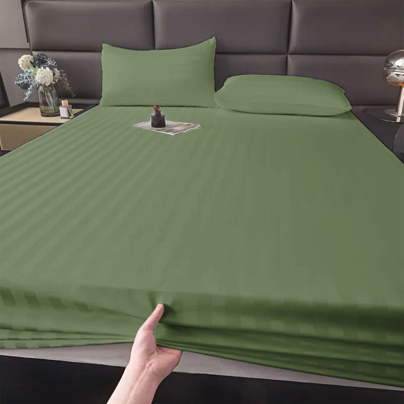 Microfiber Luxury 40cm Deep Fitted Sheet, Single (3'), Olive Green