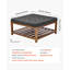 Grande table basse carrée avec repose-pieds 400 LBS
