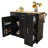 Modern Kitchen Storage With 3 Tier Pull Out Cabinet & Metal Handle, Black Island Soft-Close Hinge,-62118331