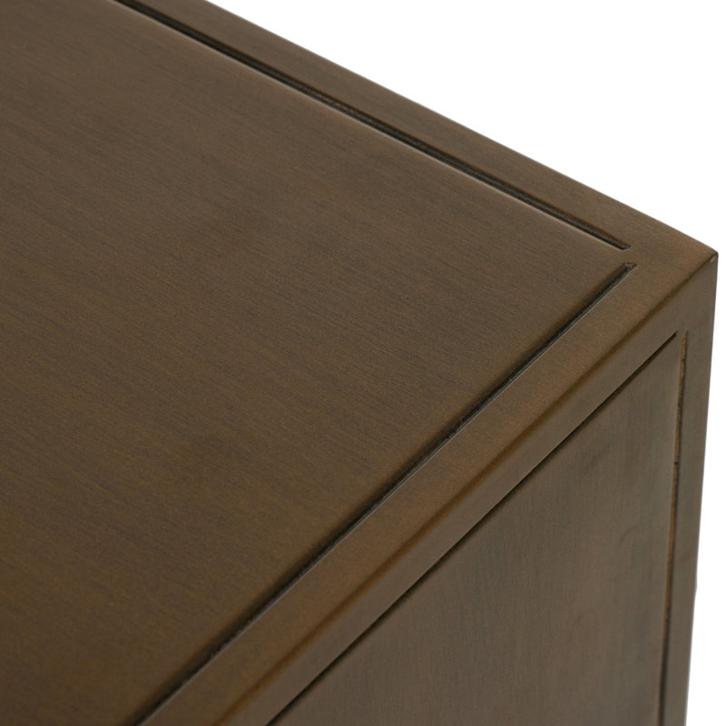Sunburst Nightstand, Aged Brass
