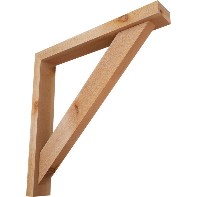 Support de bloc traditionnel avec entretoise décalée, 28 po x 28 po, Cèdre rouge occidental de l 4 po (scié brut)