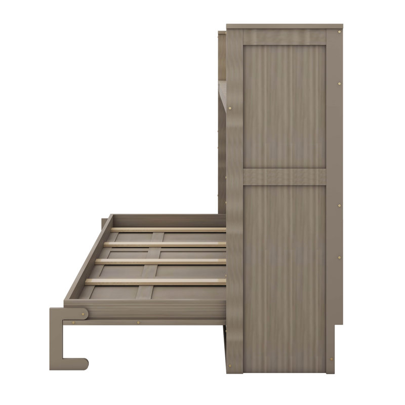 Lit escamotable simple TG avec bureau intégré, éclairage DEL et port de charge USB