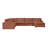 Upholstered 159 " U-Shaped Seating Component with Ottoman-154926061