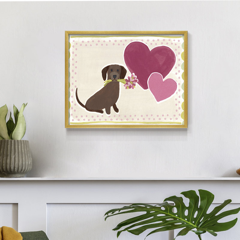 Dachshund Delight Collection A - Reproduction encadrée - Restickable, H 16 po x l 20 po