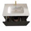 Meuble-lavabo flottant rayé en chêne noir brossé de 30 po avec lavabo en céramique blanche, meuble-lavabo pour salle de bain moderne, lavabo une pièce sans drain, pré-assemblé-846832136-846832137