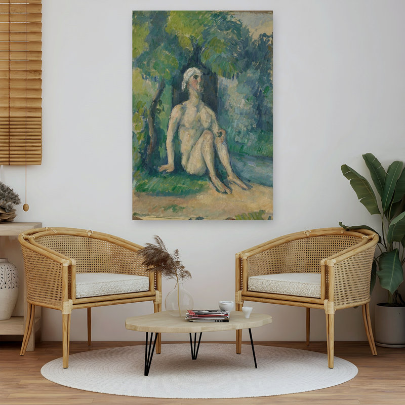 Baigneuse assise près de l'eau, 1876, estampe d'art mural abstrait contemporain, H 60 po x l 40 po