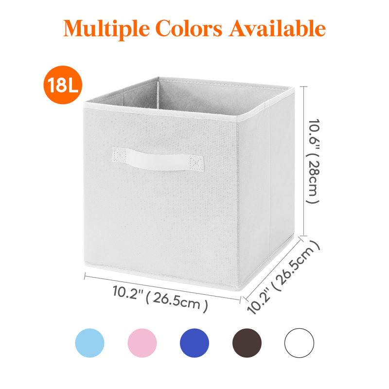 Collapsible Storage Cubes 11 Inch Foldable Fabric Bins Multi-color Organizers Decorative Organizing Baskets For Shelves For Closet, Utility Room, Storage Room Set Of 6 