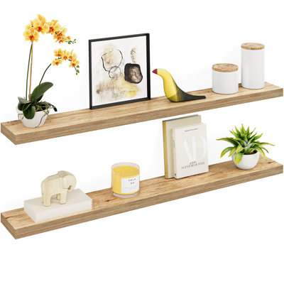 Sydney 55" W x 6" D Floating Shelves Set with Invisible Wall Mount Brackets