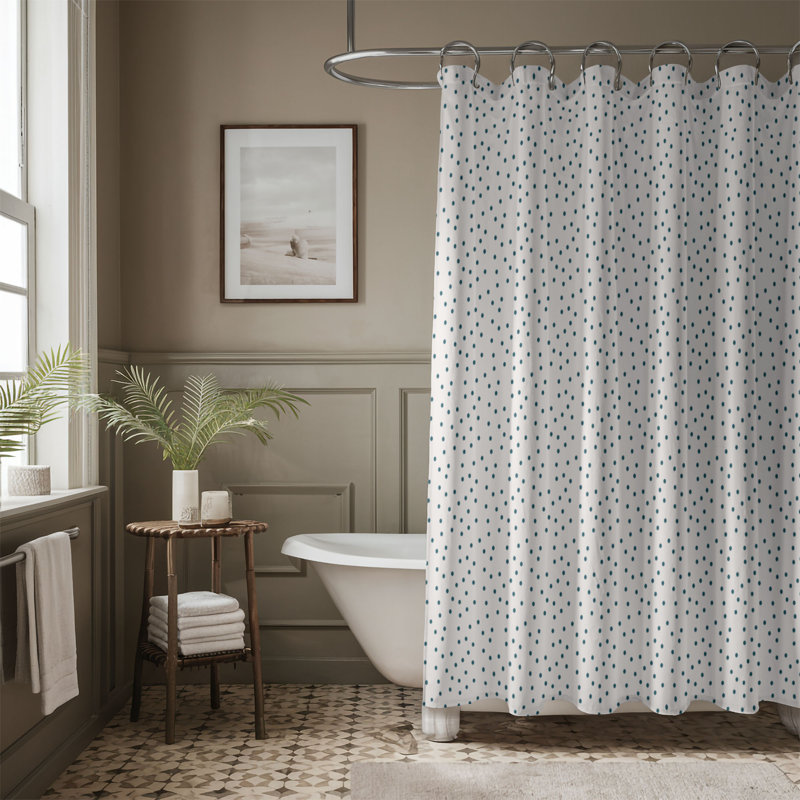 Rideau de douche Blue Dots - Premium, H 74 po x l 71 po