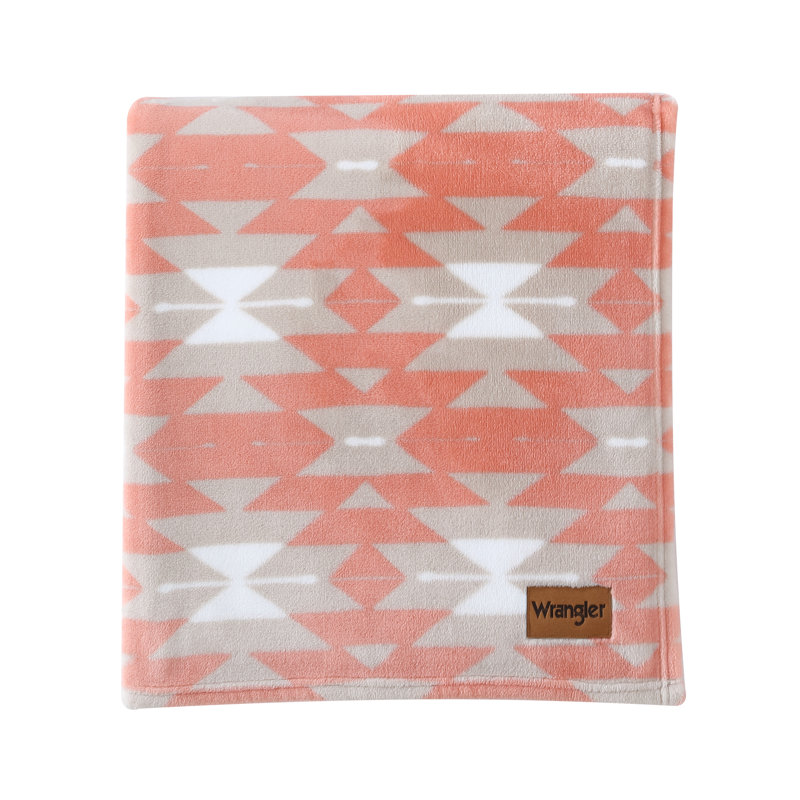 Jeté en molleton ultra doux Wrangler, Ikat orange