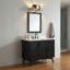 Éclairage pour meuble-lavabo moderne industriel noir mat et nickel brossé de 15 po à 2 lumières avec abat-jour en métal à cône ouvert pour salle de bain chambre à coucher