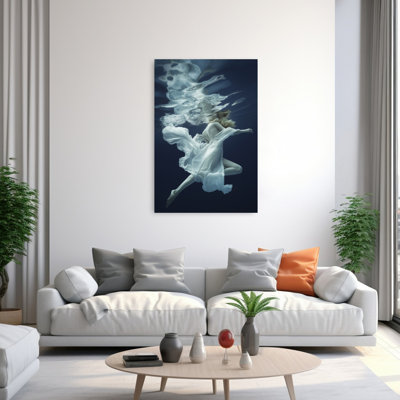 Underwater Dream Dance Elegant Ethereal Peaceful Wall Art Print 1 Piece Wrapped Canvas Wall Art