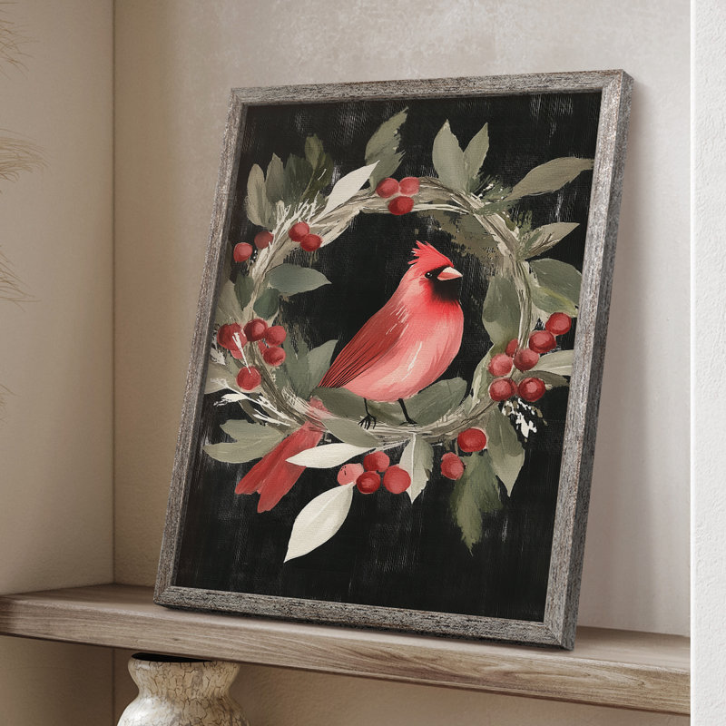 «Christmas Holiday Art Cxxxi», reproduction d'art encadrée - bois massif, H 15 po x l 12 po