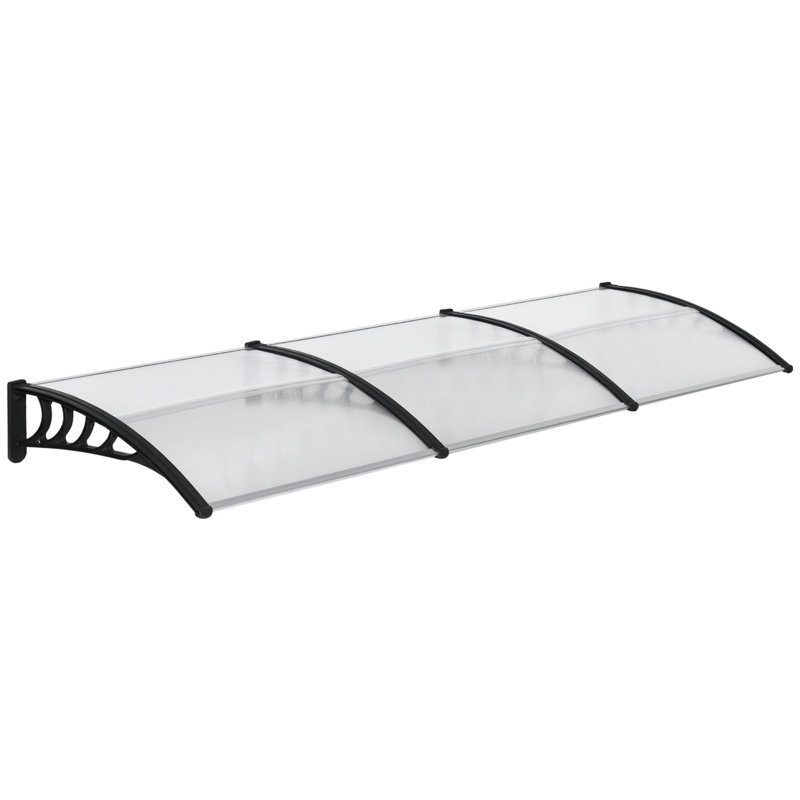 Outsunny Polycarbonate Brown Cover Retractable Door / Window Awning, 10.25"H x 78.75"W x 39.25" D, Clear
