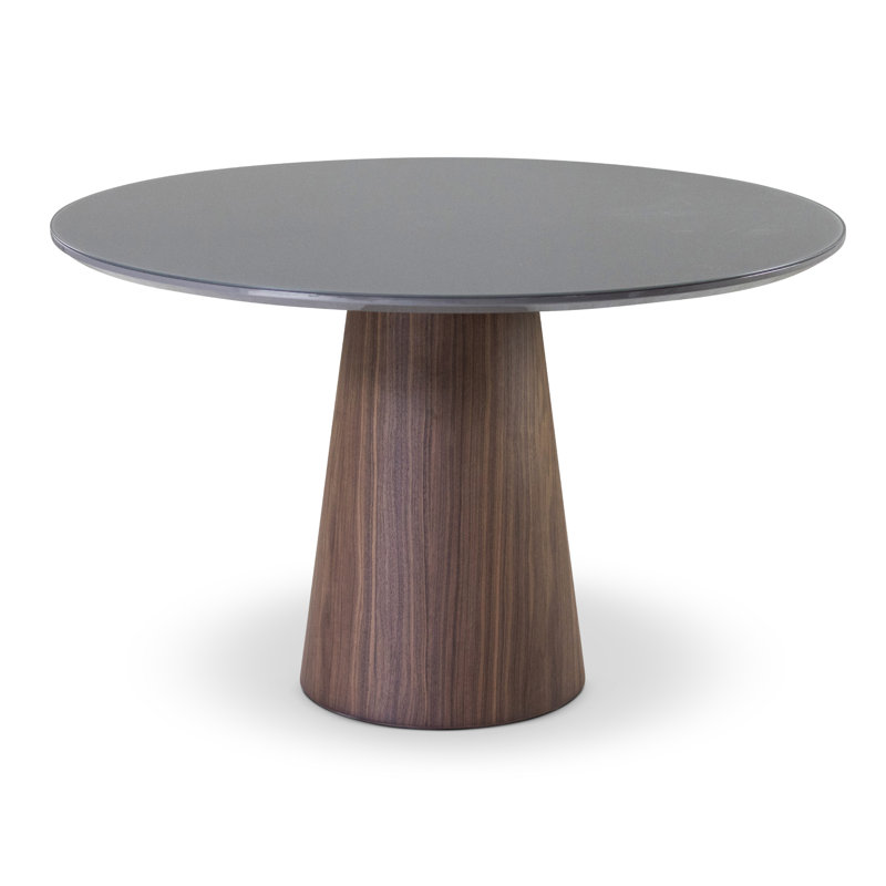 Chumbo Glass Top Round Pedestal Dining Table