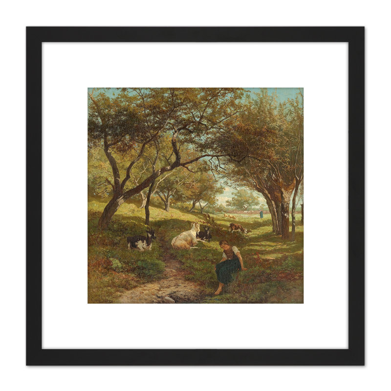 Bilders The Goatherdess Farm Goat by Gerard Bilders - Single Picture Frame Painting