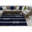 Tapis touffeté à la main en polyester bleu marine / ivoire-548448801